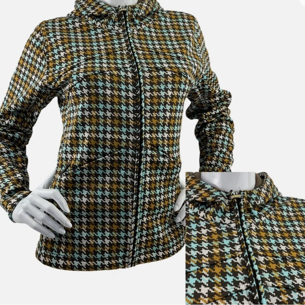 Women’s Burton brown/tan/mint houndstooth size M snow jacket
